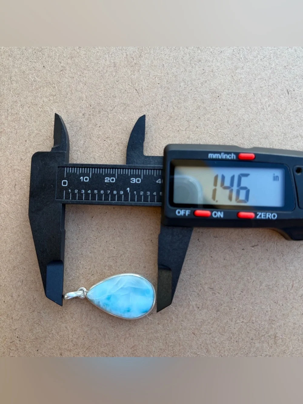 925 Sterling Silver Teardrop Larimar Pendant